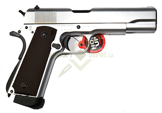 BELL M1911 FULL METAL GBB PISTOL (FULL MARKING, SILVER)