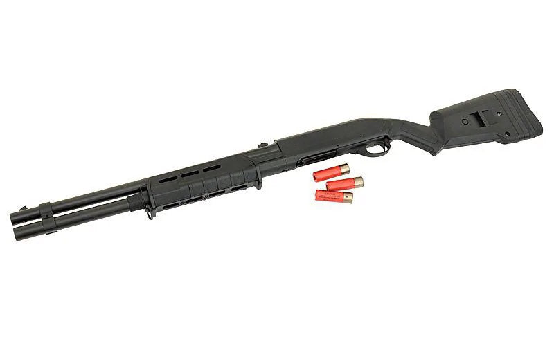 CYMA M870 MP Style Tri-shot Full Metal Shotgun (CM.355LM, BK)